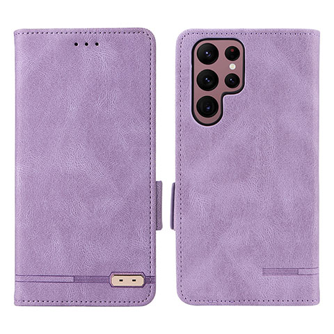 Custodia Portafoglio In Pelle Cover con Supporto L08Z per Samsung Galaxy S23 Ultra 5G Viola