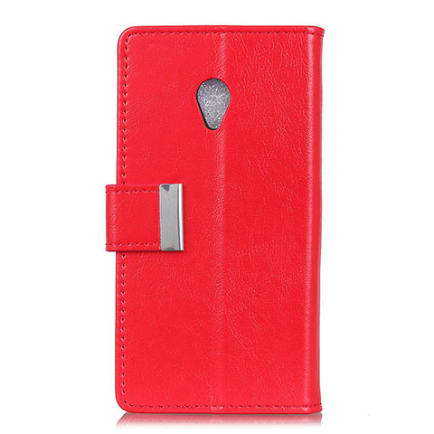 Custodia Portafoglio In Pelle Cover con Supporto L09 per Alcatel 1X (2019) Rosso