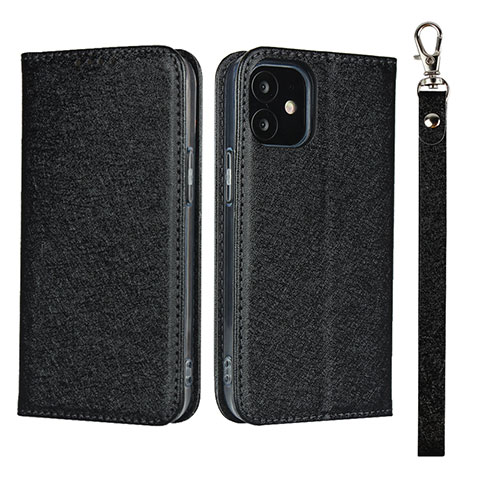 Custodia Portafoglio In Pelle Cover con Supporto L09 per Apple iPhone 12 Mini Nero