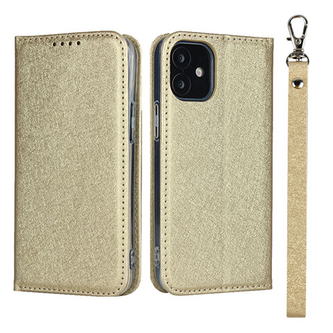 Custodia Portafoglio In Pelle Cover con Supporto L09 per Apple iPhone 12 Mini Oro