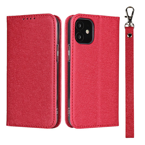 Custodia Portafoglio In Pelle Cover con Supporto L09 per Apple iPhone 12 Mini Rosso