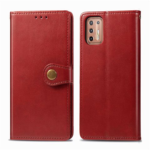 Custodia Portafoglio In Pelle Cover con Supporto L09 per Motorola Moto G9 Plus Rosso