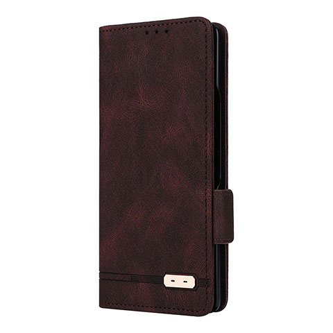 Custodia Portafoglio In Pelle Cover con Supporto L09Z per Samsung Galaxy Z Fold2 5G Marrone