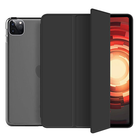 Custodia Portafoglio In Pelle Cover con Supporto L10 per Apple iPad Pro 12.9 (2020) Nero