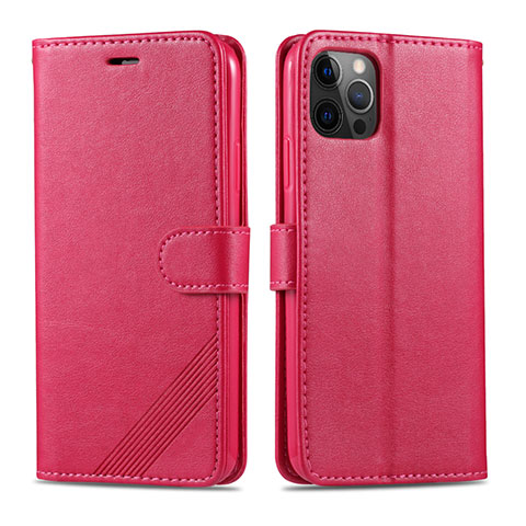 Custodia Portafoglio In Pelle Cover con Supporto L11 per Apple iPhone 12 Pro Rosa Caldo