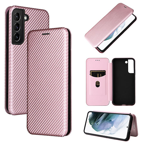 Custodia Portafoglio In Pelle Cover con Supporto L11Z per Samsung Galaxy S23 5G Oro Rosa