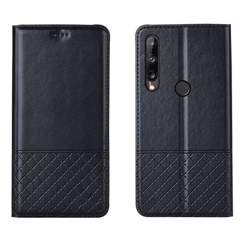 Custodia Portafoglio In Pelle Cover con Supporto L12 per Huawei Y7p Nero