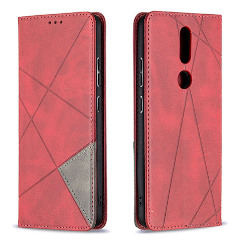 Custodia Portafoglio In Pelle Cover con Supporto L12 per Nokia 2.4 Rosso