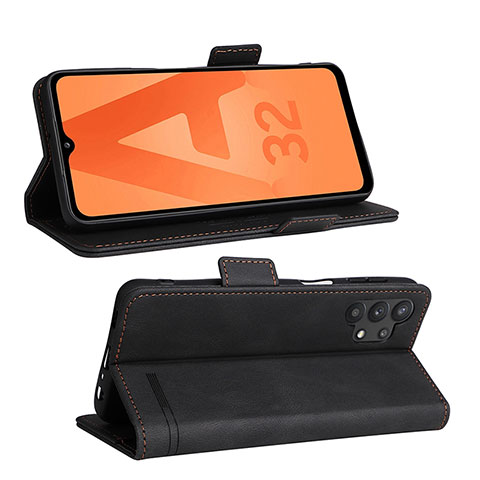 Custodia Portafoglio In Pelle Cover con Supporto L12Z per Samsung Galaxy M32 5G Nero