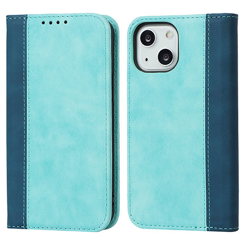 Custodia Portafoglio In Pelle Cover con Supporto L13 per Apple iPhone 14 Cielo Blu