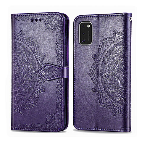 Custodia Portafoglio In Pelle Cover con Supporto L14 per Samsung Galaxy A41 Viola