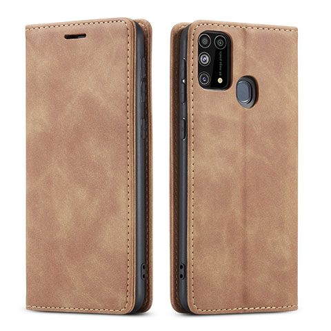 Custodia Portafoglio In Pelle Cover con Supporto L15 per Samsung Galaxy M21s Arancione