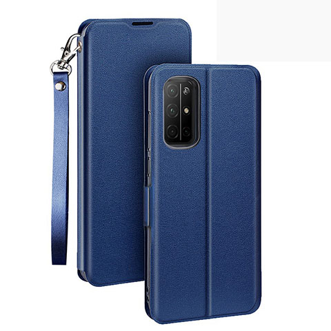 Custodia Portafoglio In Pelle Cover con Supporto L22 per Huawei Honor 30S Blu