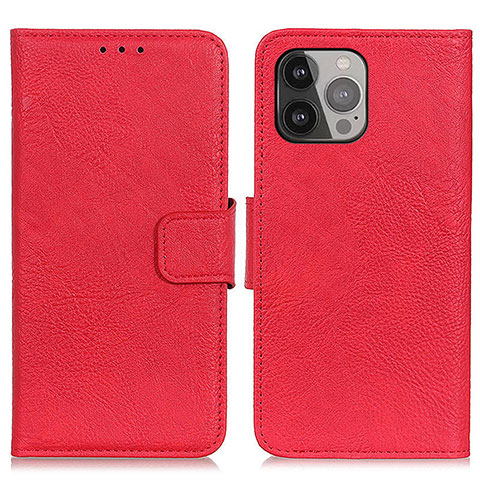 Custodia Portafoglio In Pelle Cover con Supporto L27 per Apple iPhone 13 Pro Rosso