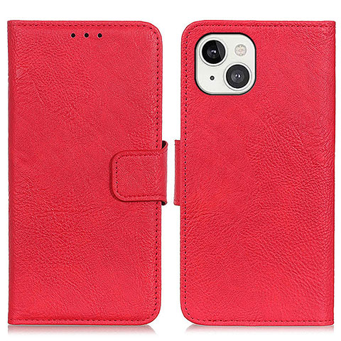 Custodia Portafoglio In Pelle Cover con Supporto L27 per Apple iPhone 14 Rosso