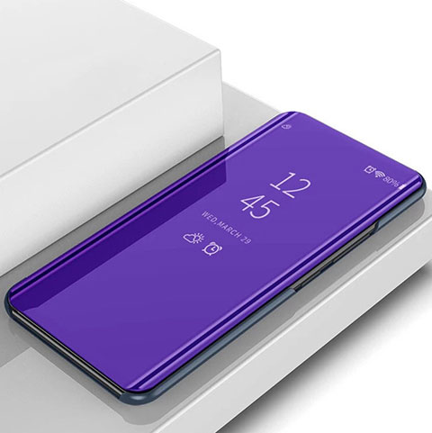 Custodia Portafoglio In Pelle Cover con Supporto Laterale Specchio Cover L02 per Samsung Galaxy S10 5G Viola