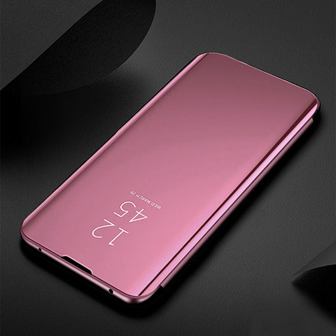 Custodia Portafoglio In Pelle Cover con Supporto Laterale Specchio Cover M01 per Xiaomi Mi 11 5G Oro Rosa