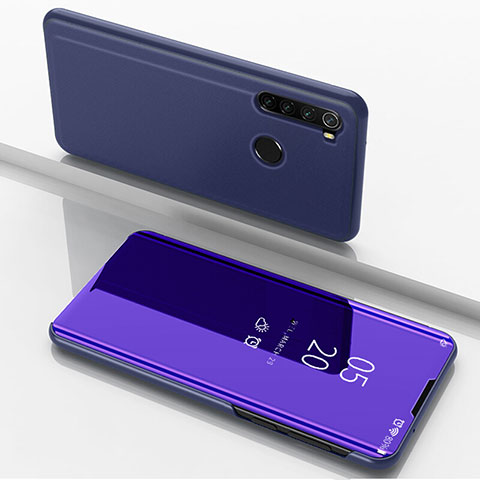 Custodia Portafoglio In Pelle Cover con Supporto Laterale Specchio Cover M01 per Xiaomi Redmi Note 8 Viola