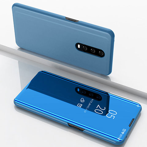 Custodia Portafoglio In Pelle Cover con Supporto Laterale Specchio Cover M02 per Oppo R17 Pro Blu