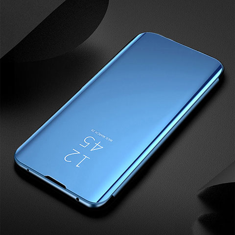 Custodia Portafoglio In Pelle Cover con Supporto Laterale Specchio Cover M03 per Samsung Galaxy S20 5G Blu