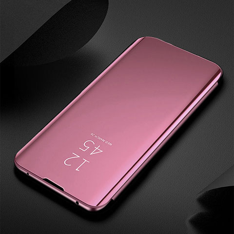 Custodia Portafoglio In Pelle Cover con Supporto Laterale Specchio Cover M03 per Samsung Galaxy S20 Ultra 5G Oro Rosa