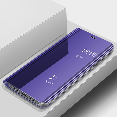 Custodia Portafoglio In Pelle Cover con Supporto Laterale Specchio Cover per Huawei Nova 3e Viola