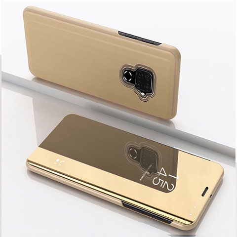 Custodia Portafoglio In Pelle Cover con Supporto Laterale Specchio Cover per Huawei Nova 5i Pro Oro