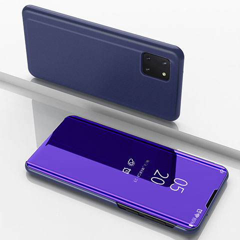 Custodia Portafoglio In Pelle Cover con Supporto Laterale Specchio Cover per Samsung Galaxy M60s Viola
