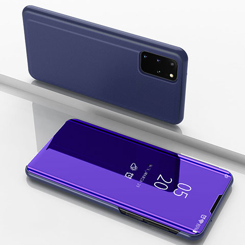 Custodia Portafoglio In Pelle Cover con Supporto Laterale Specchio Cover per Samsung Galaxy S20 Plus Viola