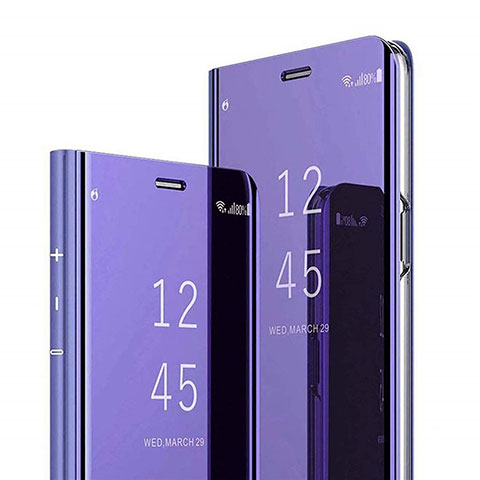 Custodia Portafoglio In Pelle Cover con Supporto Laterale Specchio Cover per Xiaomi Mi 8 Pro Global Version Viola