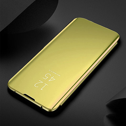 Custodia Portafoglio In Pelle Cover con Supporto Laterale Specchio Cover per Xiaomi Redmi Note 8T Oro