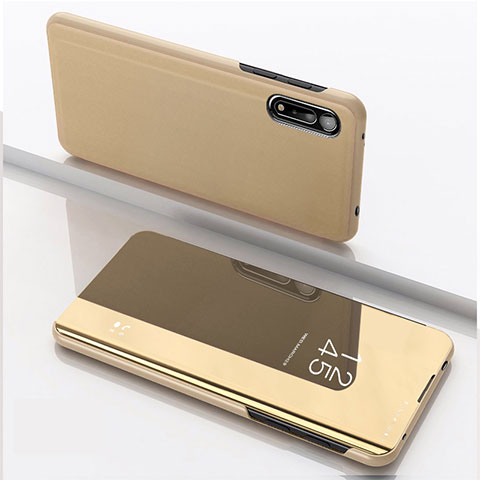 Custodia Portafoglio In Pelle Cover con Supporto Laterale Specchio Cover QH1 per Xiaomi Redmi 9AT Oro