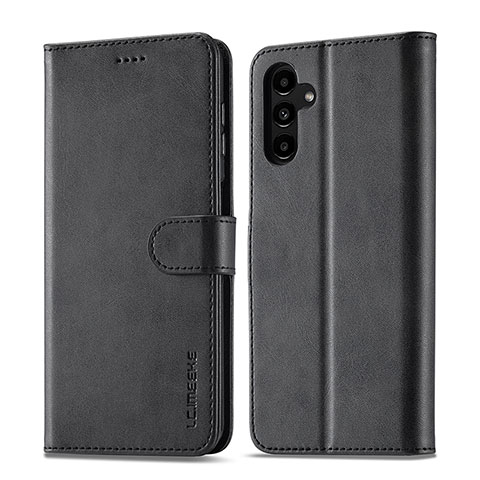 Custodia Portafoglio In Pelle Cover con Supporto LC1 per Samsung Galaxy A14 5G Nero