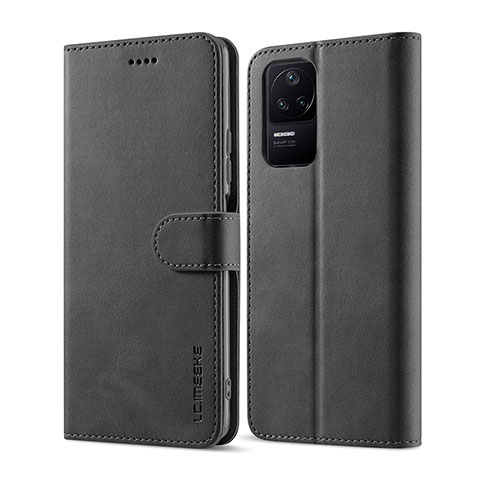 Custodia Portafoglio In Pelle Cover con Supporto LC1 per Xiaomi Poco F4 5G Nero