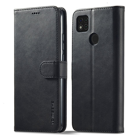 Custodia Portafoglio In Pelle Cover con Supporto LC1 per Xiaomi Redmi 9 India Nero