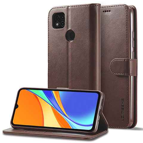 Custodia Portafoglio In Pelle Cover con Supporto LC2 per Xiaomi Redmi 9C NFC Marrone