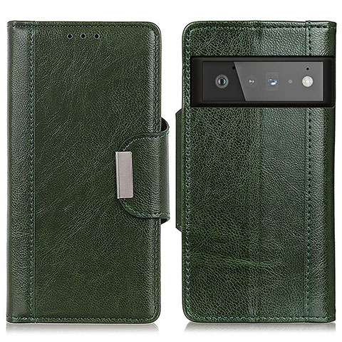 Custodia Portafoglio In Pelle Cover con Supporto M01L per Google Pixel 6 Pro 5G Verde