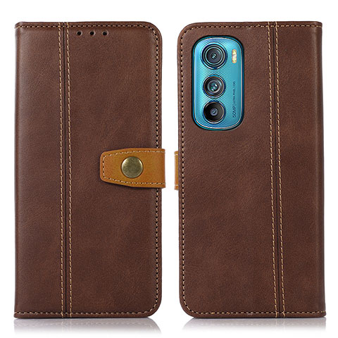 Custodia Portafoglio In Pelle Cover con Supporto M01L per Motorola Moto Edge 30 5G Marrone