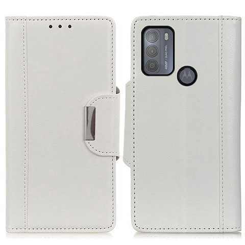Custodia Portafoglio In Pelle Cover con Supporto M01L per Motorola Moto G50 Bianco