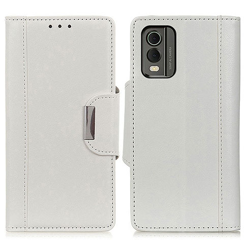 Custodia Portafoglio In Pelle Cover con Supporto M01L per Nokia C210 Bianco