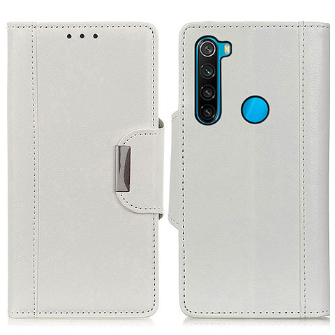 Custodia Portafoglio In Pelle Cover con Supporto M01L per Xiaomi Redmi Note 8 (2021) Bianco