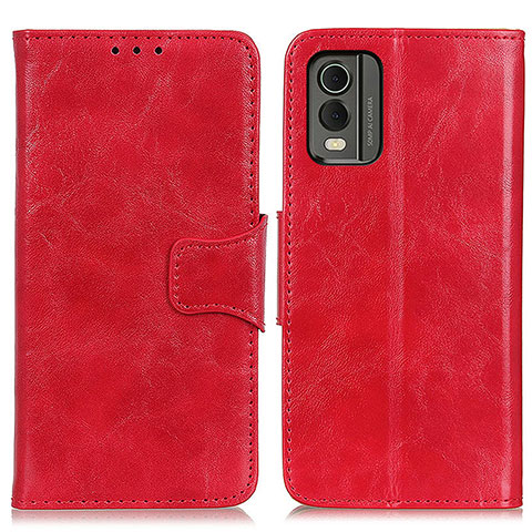 Custodia Portafoglio In Pelle Cover con Supporto M02L per Nokia C210 Rosso