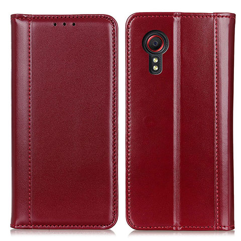 Custodia Portafoglio In Pelle Cover con Supporto M05L per Samsung Galaxy XCover 5 SM-G525F Rosso