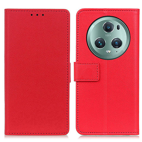 Custodia Portafoglio In Pelle Cover con Supporto M08L per Huawei Honor Magic5 Pro 5G Rosso