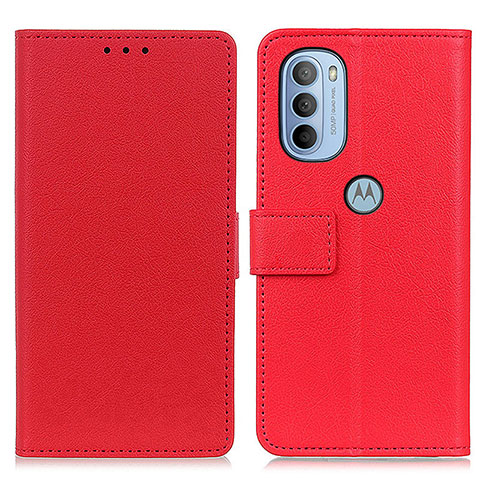 Custodia Portafoglio In Pelle Cover con Supporto M08L per Motorola Moto G41 Rosso