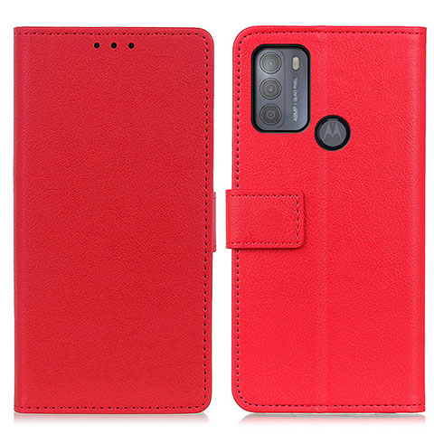 Custodia Portafoglio In Pelle Cover con Supporto M08L per Motorola Moto G50 Rosso