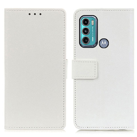 Custodia Portafoglio In Pelle Cover con Supporto M08L per Motorola Moto G60 Bianco