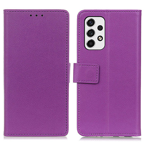 Custodia Portafoglio In Pelle Cover con Supporto M08L per Samsung Galaxy A53 5G Viola