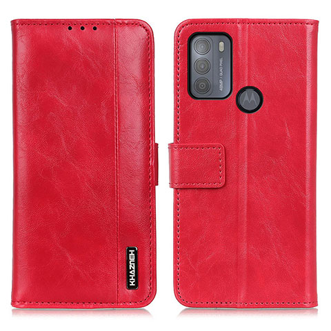 Custodia Portafoglio In Pelle Cover con Supporto M11L per Motorola Moto G50 Rosso