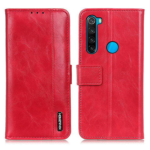 Custodia Portafoglio In Pelle Cover con Supporto M11L per Xiaomi Redmi Note 8 (2021) Rosso